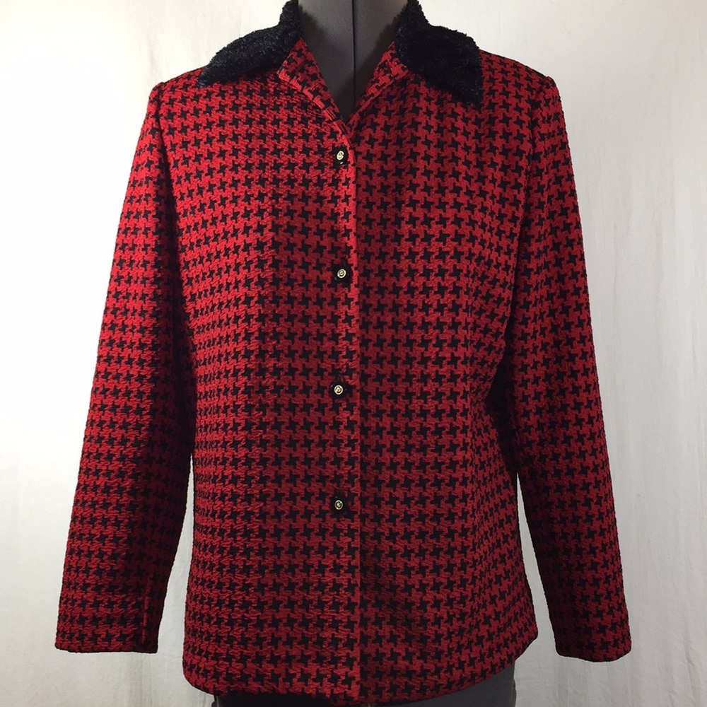 Miss Alliage Long Sleeve Jacket w  Faux Fur Collar